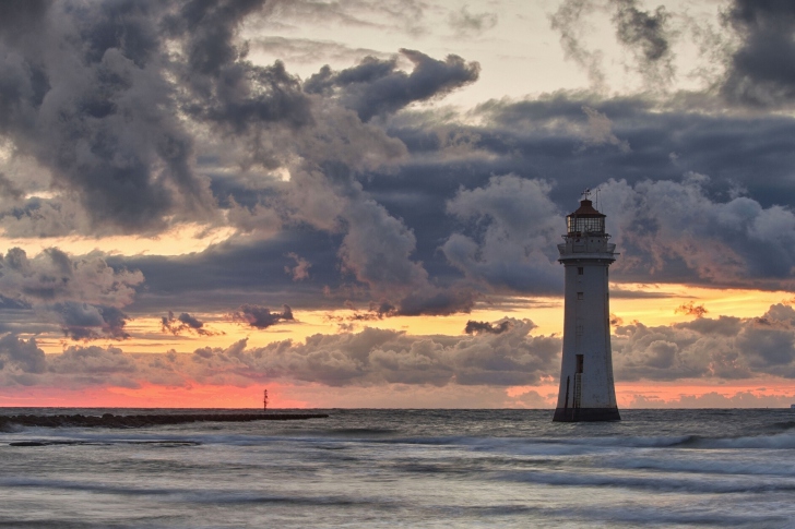 Massive Clouds Above Lighthouse wallpaper