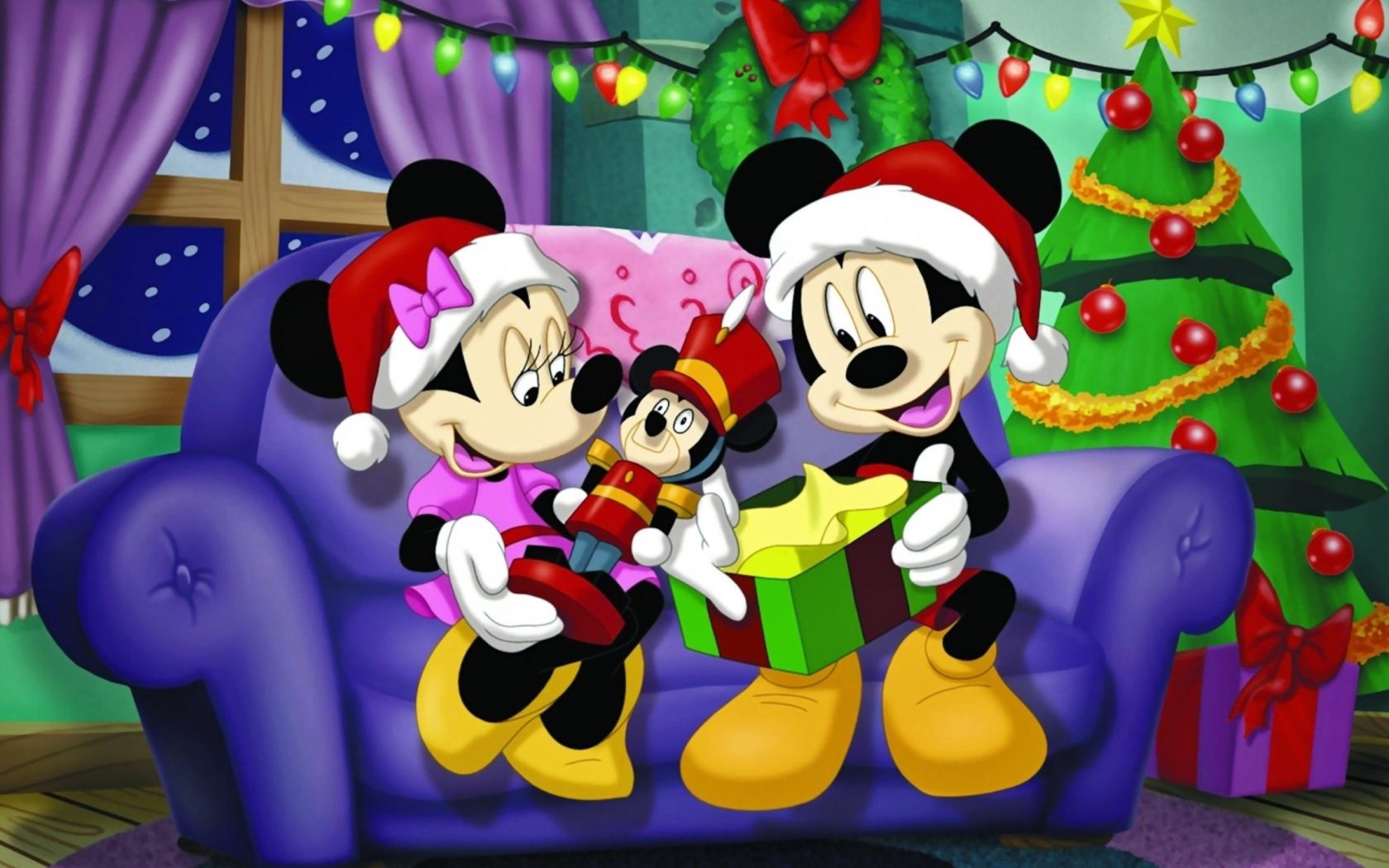 Screenshot №1 pro téma Mickey Christmas 1680x1050