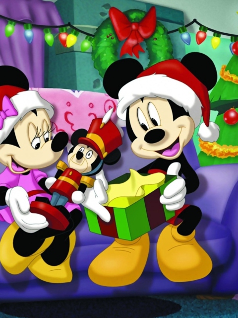 Sfondi Mickey Christmas 480x640