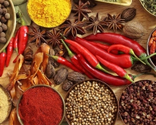 Обои Indian spices and curry 220x176