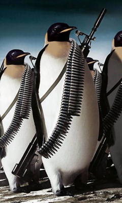 Fondo de pantalla Penguins Soldiers 240x400