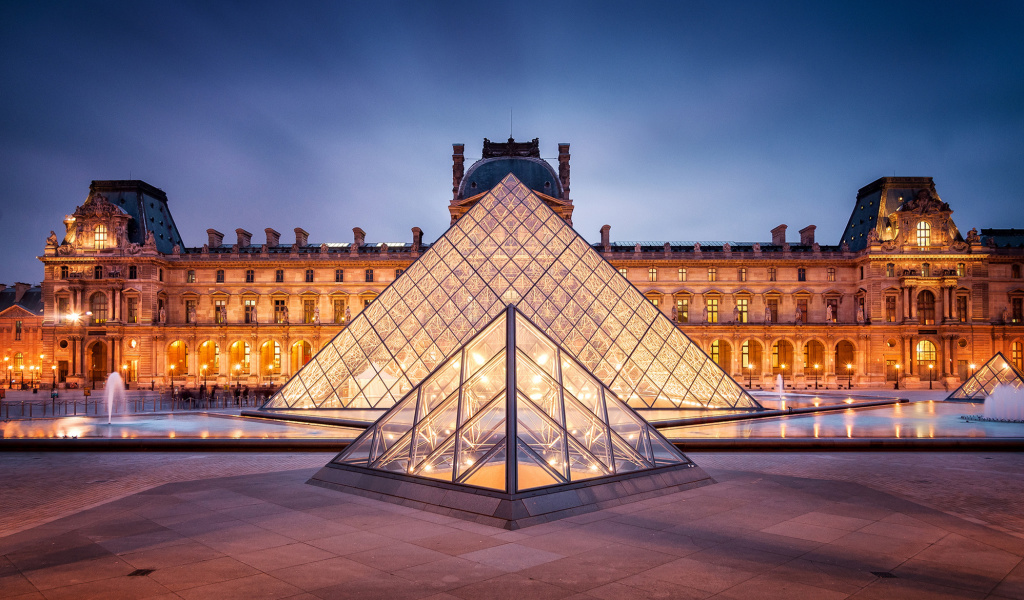 Paris Louvre Museum wallpaper 1024x600