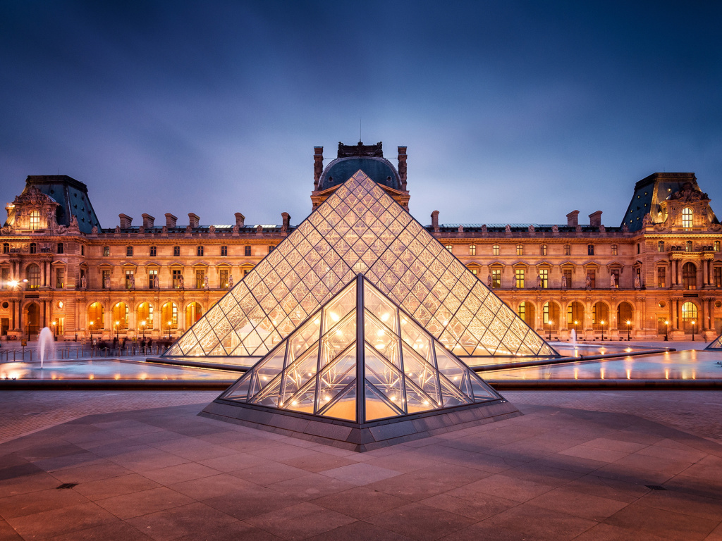 Обои Paris Louvre Museum 1024x768