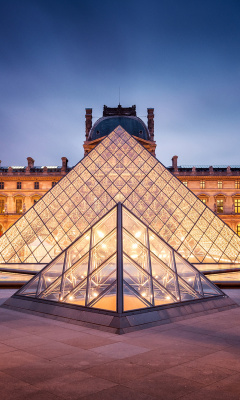 Fondo de pantalla Paris Louvre Museum 240x400