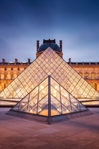Fondo de pantalla Paris Louvre Museum 320x480
