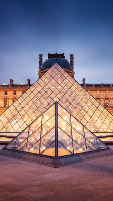 Fondo de pantalla Paris Louvre Museum 360x640