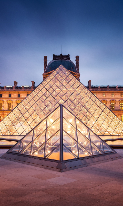 Fondo de pantalla Paris Louvre Museum 480x800