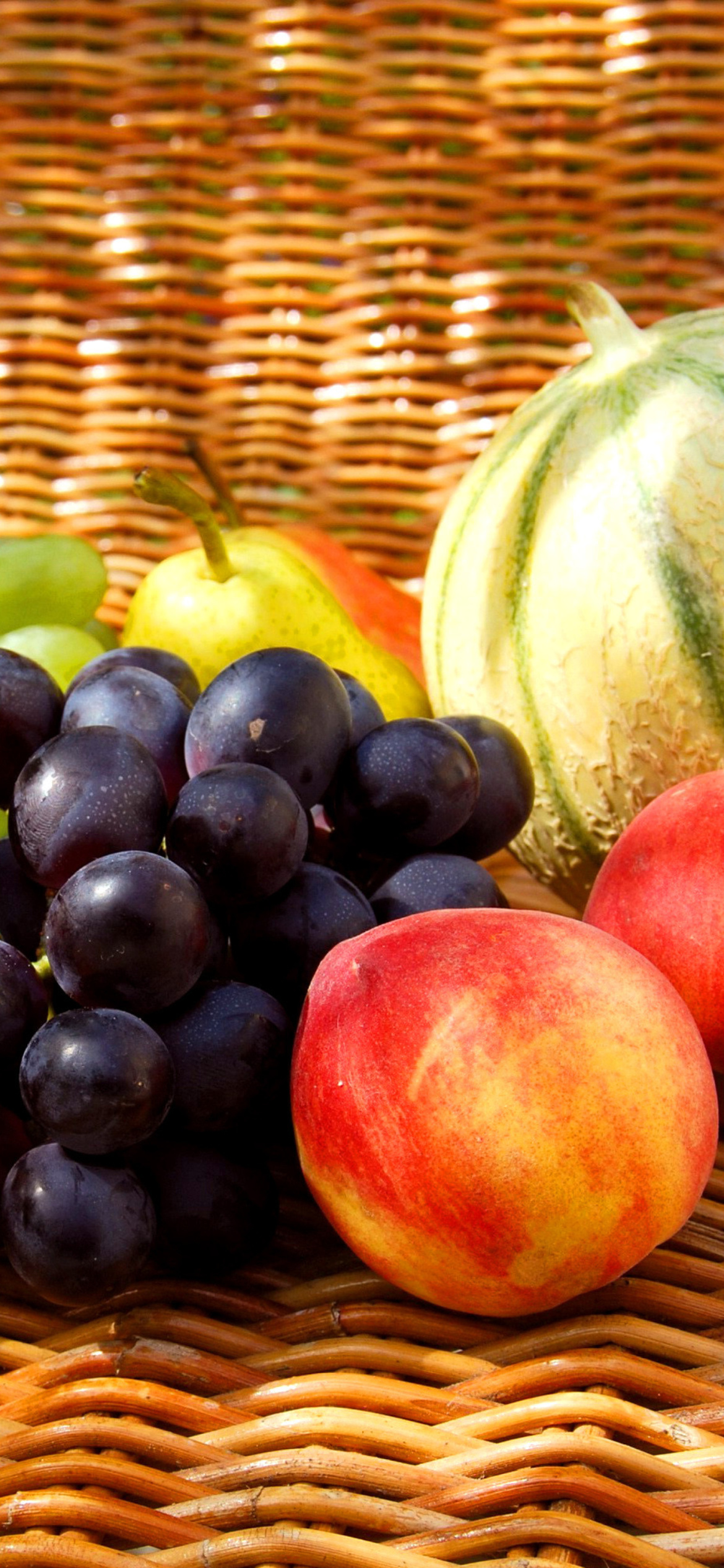Melons, apricots, peaches, nectarines, grapes, pear wallpaper 1170x2532