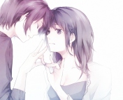 Guy And Girl With Violet Hair wallpaper 176x144