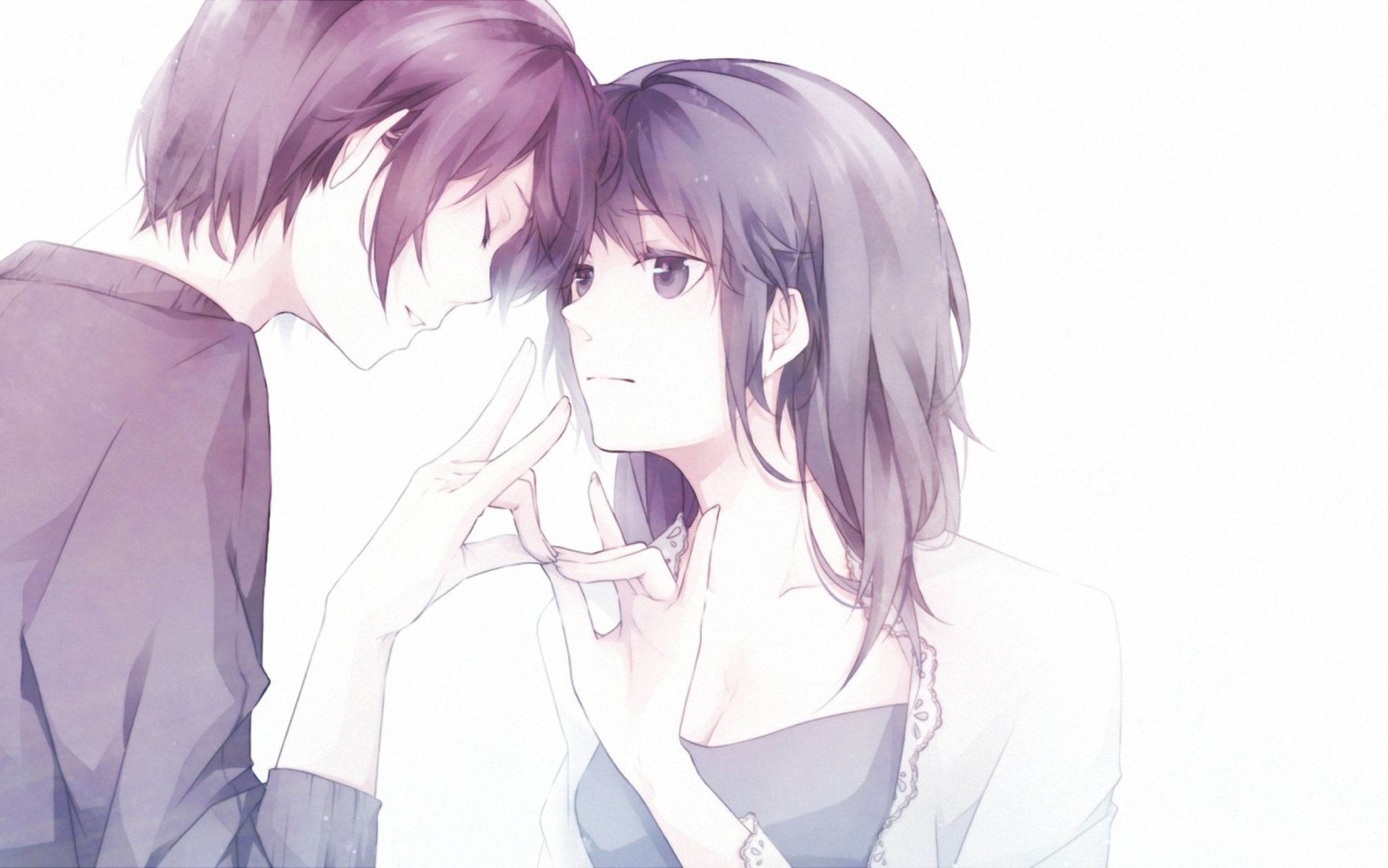 Guy And Girl With Violet Hair wallpaper 2560x1600