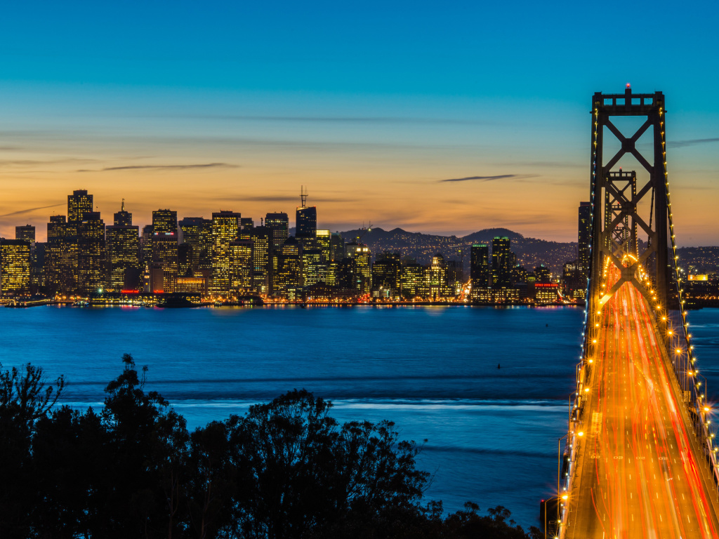 San Francisco, Oakland Bay Bridge wallpaper 1024x768