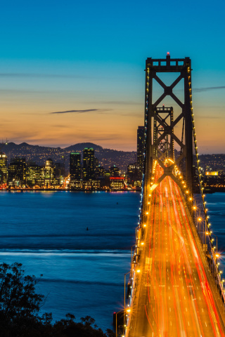 Das San Francisco, Oakland Bay Bridge Wallpaper 320x480