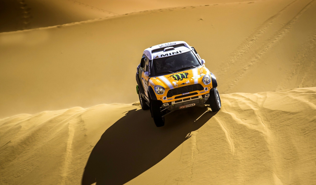 Das Mini Cooper Countryman Dakar Rally Wallpaper 1024x600