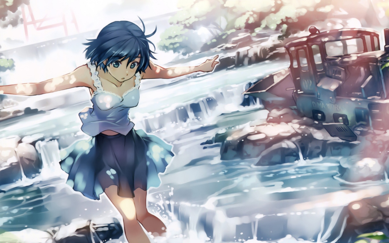 Girl With Blue Hair wallpaper 1280x800