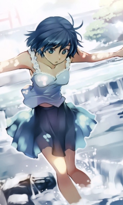 Das Girl With Blue Hair Wallpaper 240x400