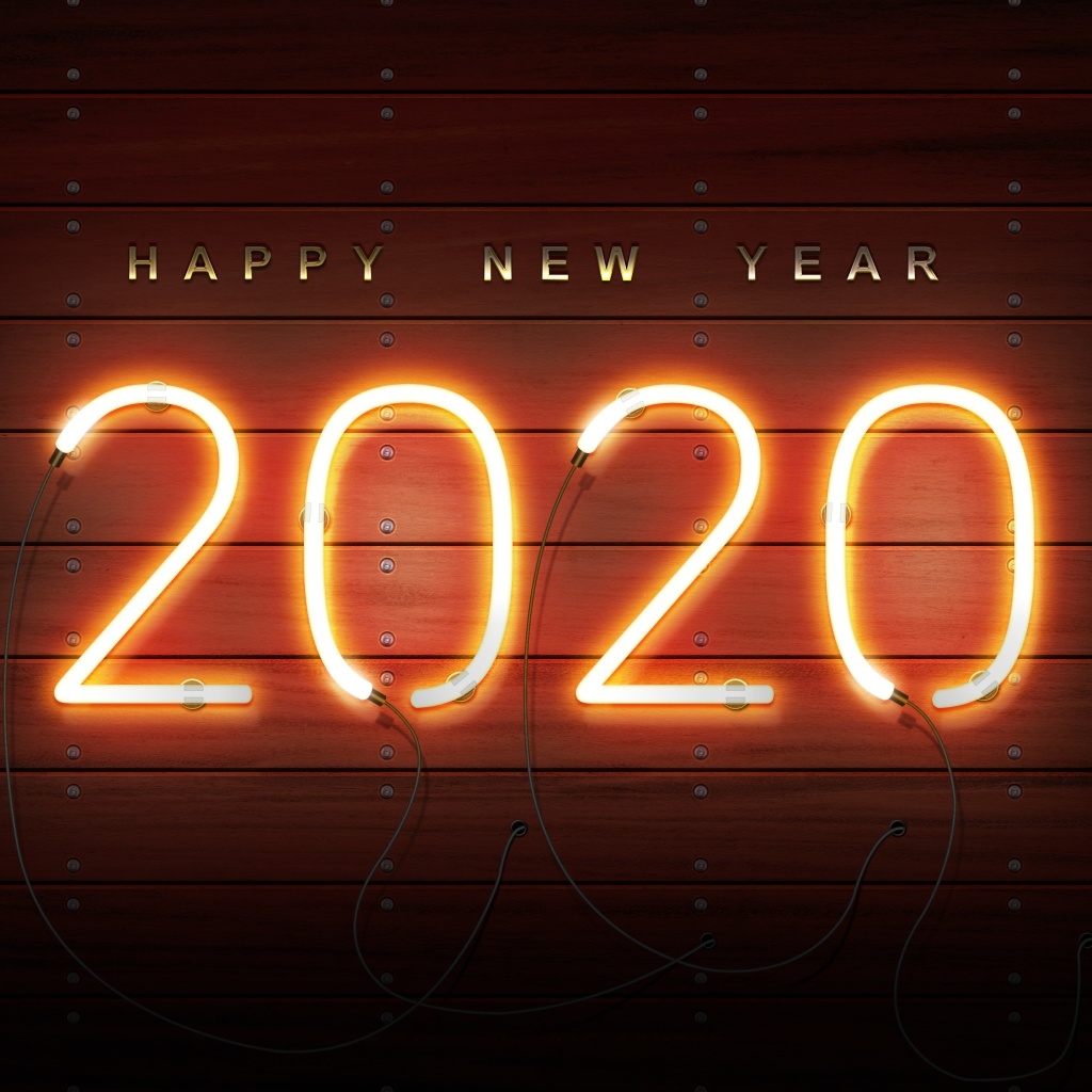 Happy New Year 2020 Wishes wallpaper 1024x1024