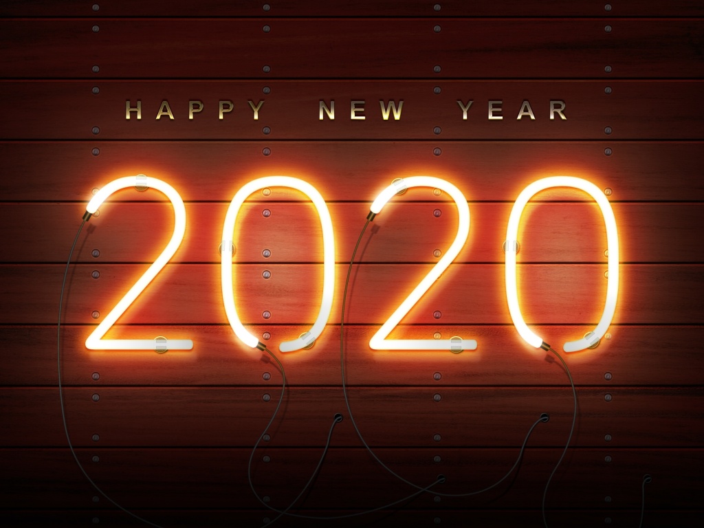 Happy New Year 2020 Wishes wallpaper 1024x768