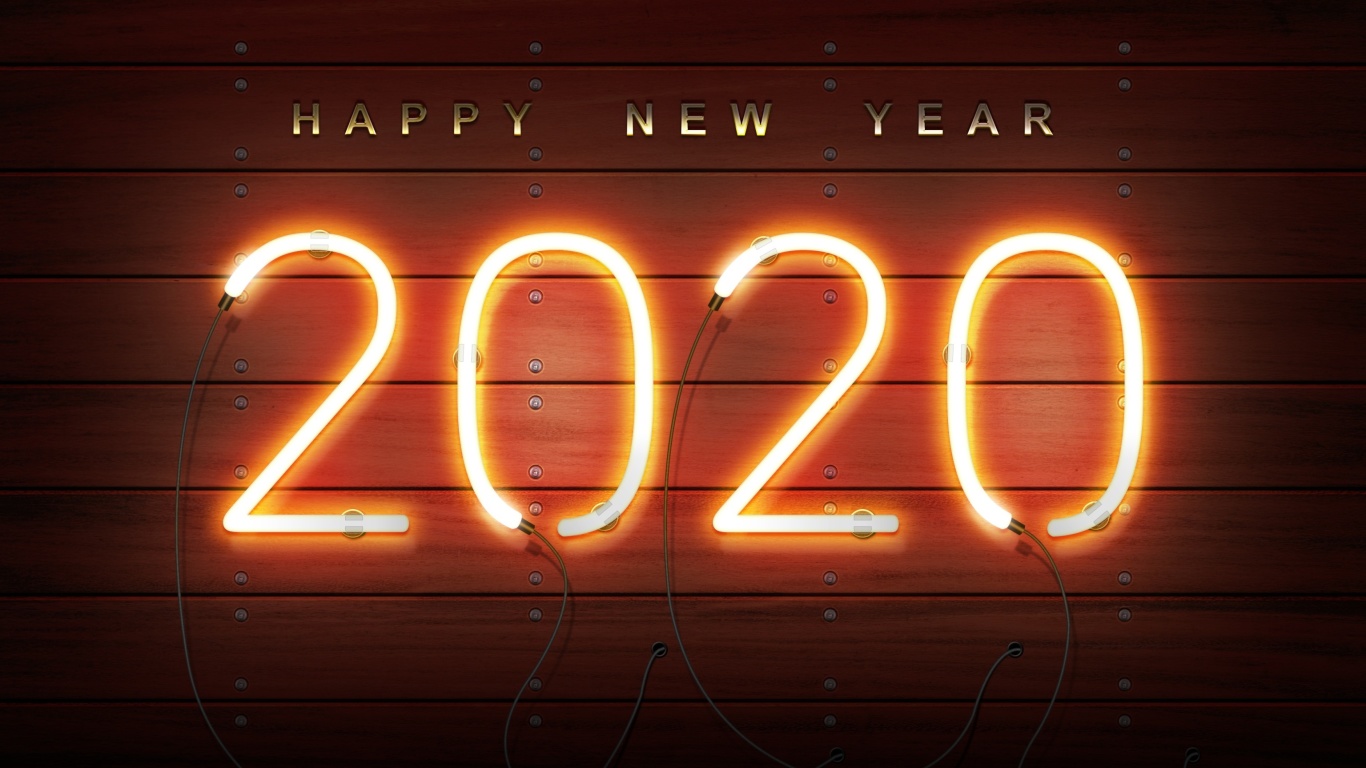 Happy New Year 2020 Wishes wallpaper 1366x768