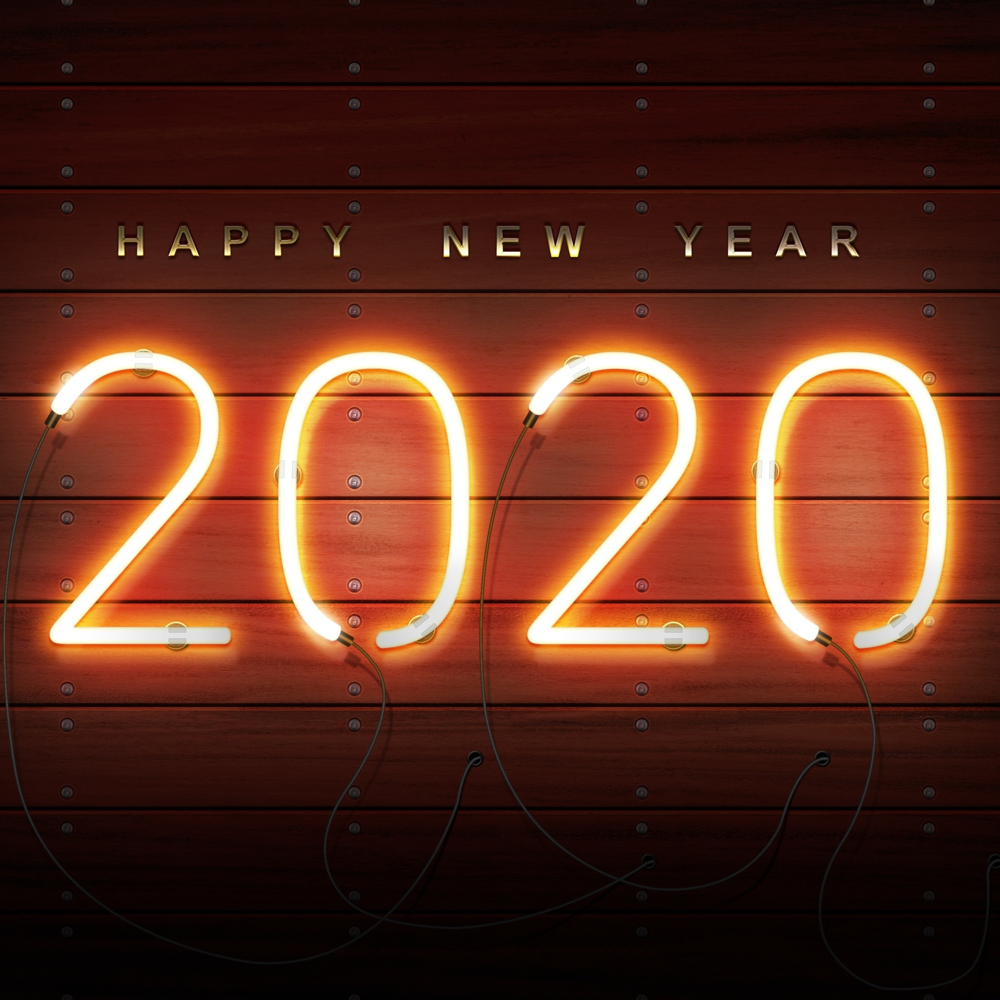 Happy New Year 2020 Wishes wallpaper 2048x2048