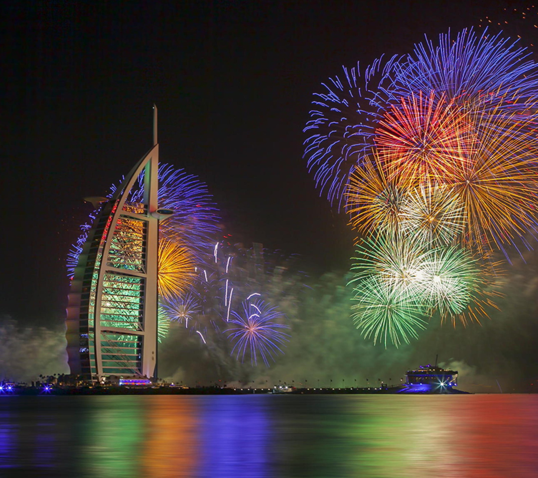 Dubai Fireworks wallpaper 1080x960