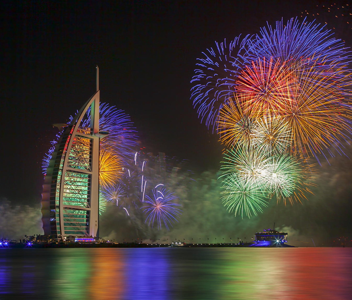 Das Dubai Fireworks Wallpaper 1200x1024