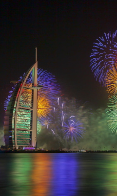 Обои Dubai Fireworks 240x400