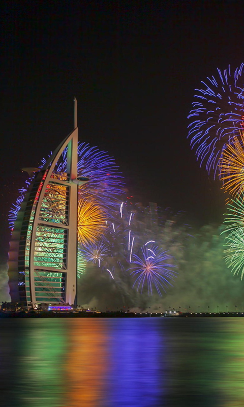 Dubai Fireworks wallpaper 480x800