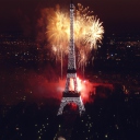 Screenshot №1 pro téma Fireworks At Eiffel Tower 128x128