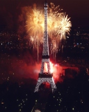Обои Fireworks At Eiffel Tower 128x160