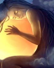 Fondo de pantalla Moon Fairy Painting 176x220