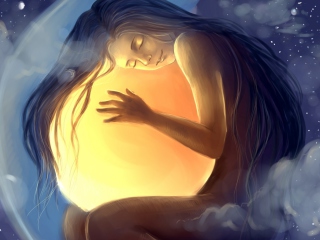 Das Moon Fairy Painting Wallpaper 320x240