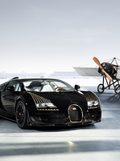 Обои Bugatti And Airplane 240x320