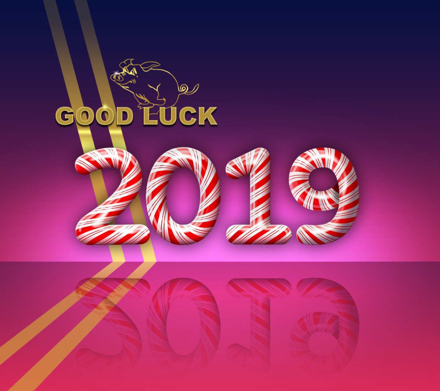 Good Luck in New Year 2019 wallpaper 1440x1280