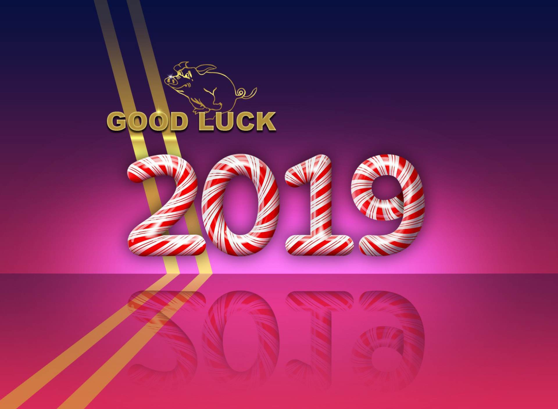 Обои Good Luck in New Year 2019 1920x1408