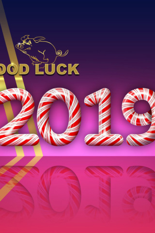 Fondo de pantalla Good Luck in New Year 2019 320x480