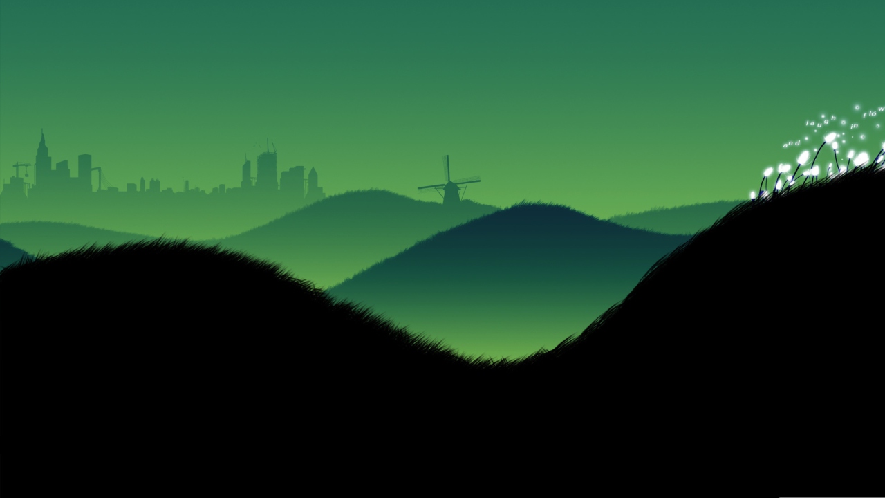 Screenshot №1 pro téma Green Hills Illustration 1280x720