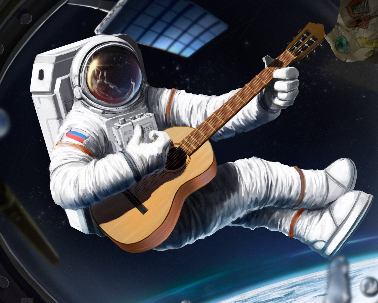 Das Astronaut Having Fun Wallpaper 1280x1024