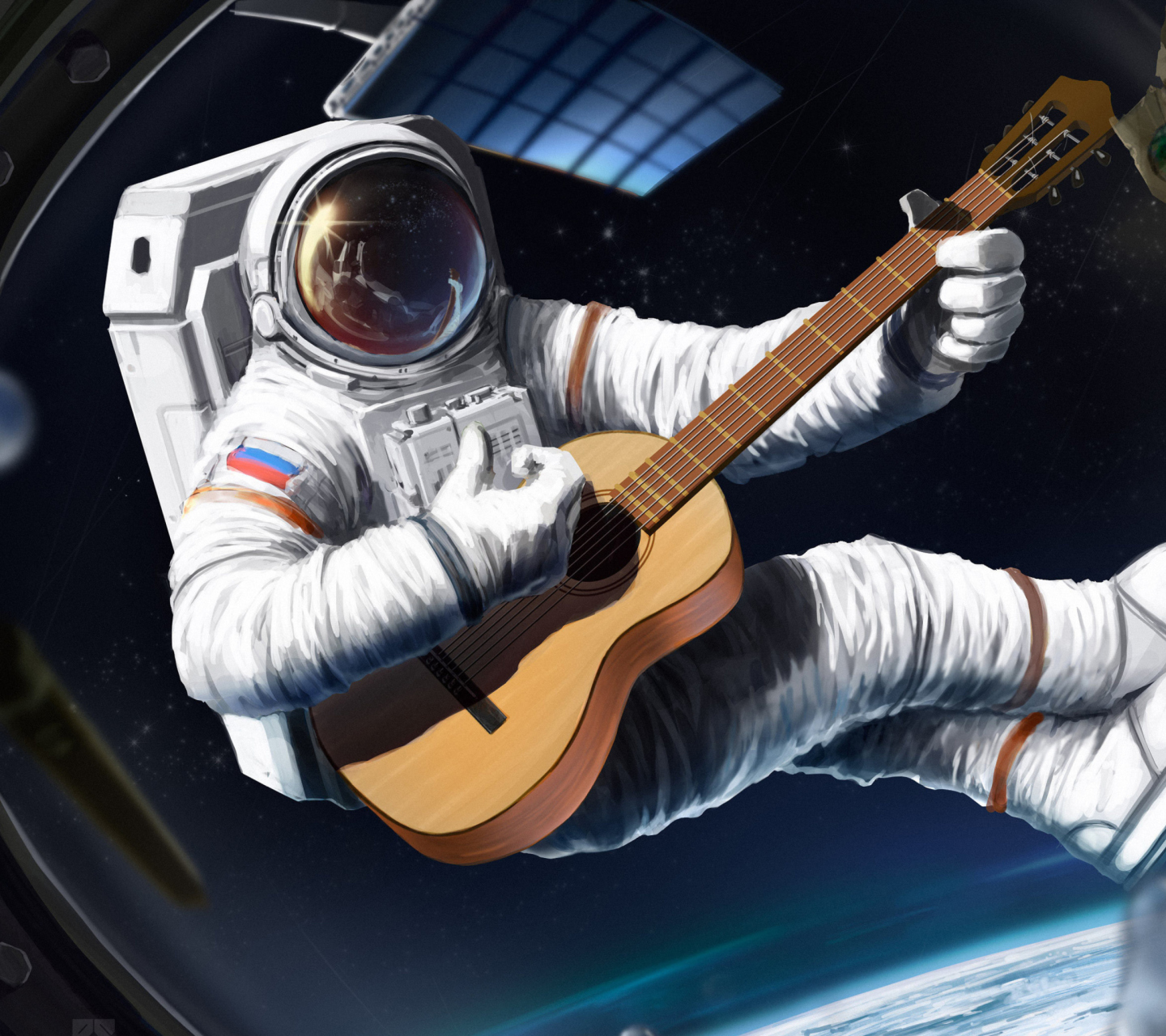 Das Astronaut Having Fun Wallpaper 1440x1280