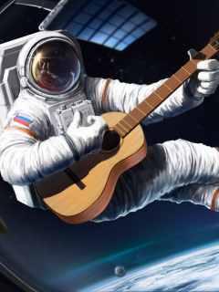 Das Astronaut Having Fun Wallpaper 240x320