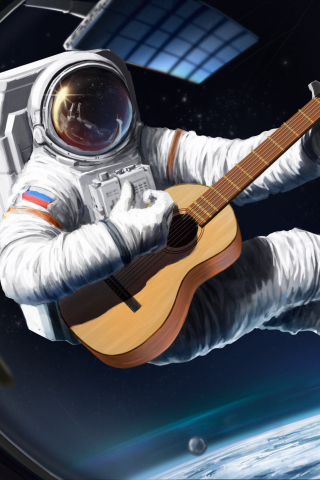 Das Astronaut Having Fun Wallpaper 320x480