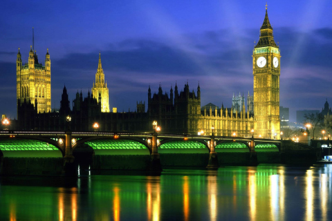 Palace Of Westminster At Night wallpaper 480x320
