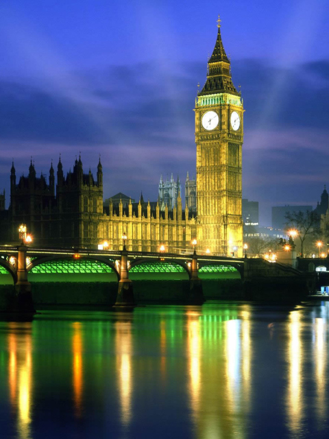 Das Palace Of Westminster At Night Wallpaper 480x640