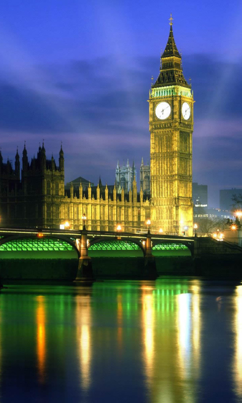 Das Palace Of Westminster At Night Wallpaper 480x800