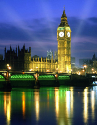 Palace Of Westminster At Night Background for 240x320