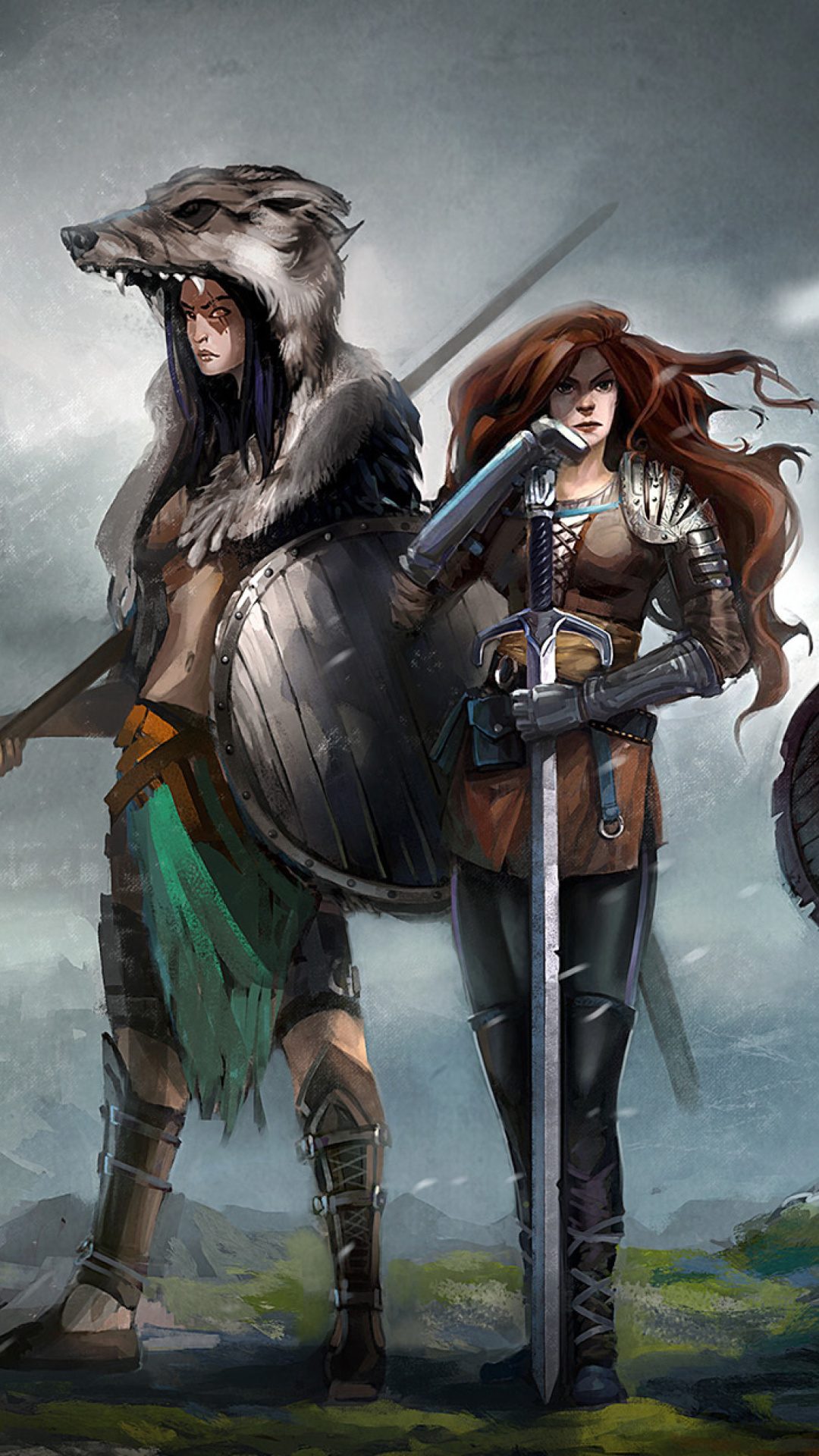 Warriors Valkyries, Norse Mythology wallpaper 1080x1920