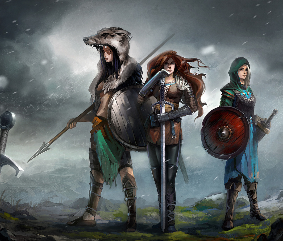 Warriors Valkyries, Norse Mythology wallpaper 1200x1024