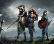 Fondo de pantalla Warriors Valkyries, Norse Mythology 176x144