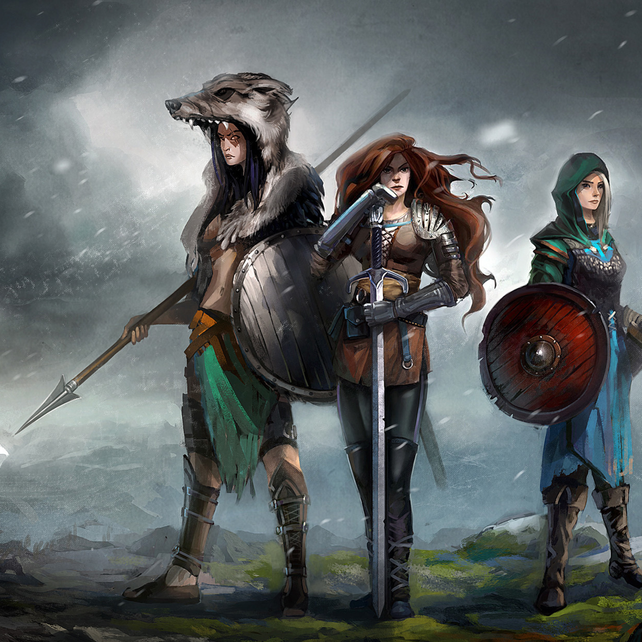 Warriors Valkyries, Norse Mythology wallpaper 2048x2048