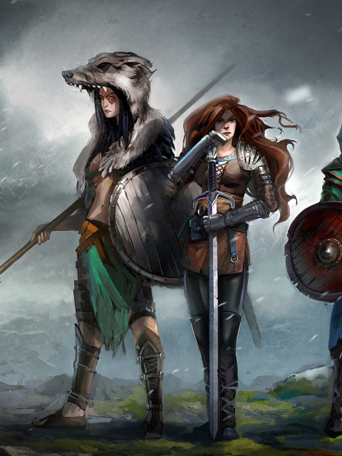 Fondo de pantalla Warriors Valkyries, Norse Mythology 480x640