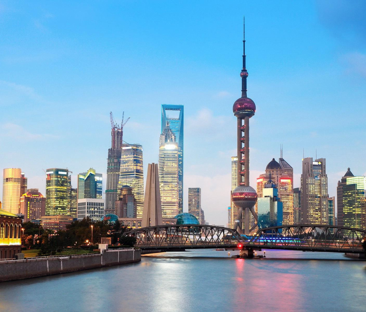 Fondo de pantalla Shanghai Bund Waterfront Area 1200x1024